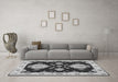 Machine Washable Persian Gray Traditional Rug in a Living Room,, wshtr1355gry