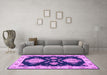 Machine Washable Persian Purple Traditional Area Rugs in a Living Room, wshtr1355pur