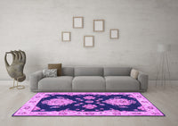 Machine Washable Persian Purple Traditional Rug, wshtr1355pur