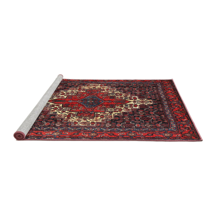 Sideview of Machine Washable Traditional Rosy-Finch Purple Rug, wshtr1356