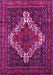 Machine Washable Persian Pink Traditional Rug, wshtr1356pnk