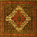 Square Persian Yellow Traditional Rug, tr1356yw