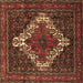 Square Machine Washable Persian Brown Traditional Rug, wshtr1356brn