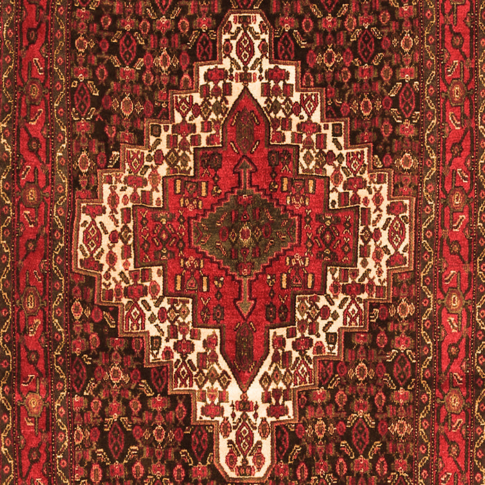 Serging Thickness of Machine Washable Persian Orange Traditional Area Rugs, wshtr1356org