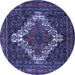 Round Persian Blue Traditional Rug, tr1356blu