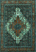 Machine Washable Persian Turquoise Traditional Area Rugs, wshtr1356turq