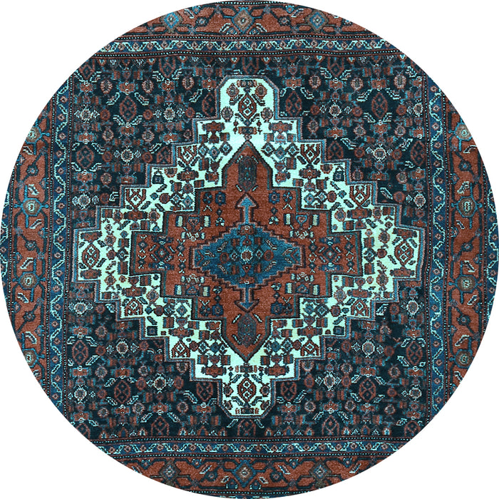 Round Persian Light Blue Traditional Rug, tr1356lblu
