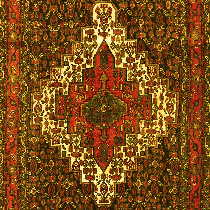 Machine Washable Persian Yellow Traditional Rug, wshtr1356yw