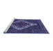 Sideview of Machine Washable Persian Blue Traditional Rug, wshtr1356blu