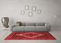 Machine Washable Persian Red Traditional Rug, wshtr1356red