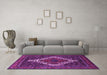 Machine Washable Persian Purple Traditional Area Rugs in a Living Room, wshtr1356pur