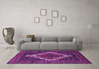 Machine Washable Persian Purple Traditional Rug, wshtr1356pur