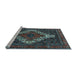 Sideview of Machine Washable Persian Light Blue Traditional Rug, wshtr1356lblu