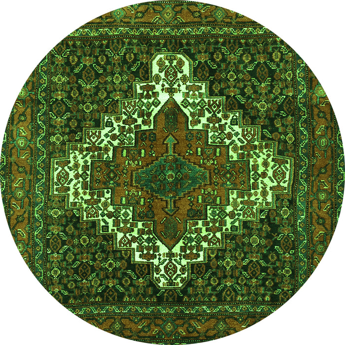 Machine Washable Persian Green Traditional Area Rugs, wshtr1356grn
