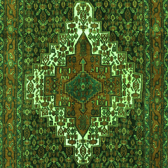 Serging Thickness of Machine Washable Persian Green Traditional Area Rugs, wshtr1356grn