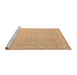 Sideview of Machine Washable Traditional Sand Brown Rug, wshtr1357