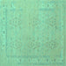 Square Persian Turquoise Traditional Rug, tr1357turq