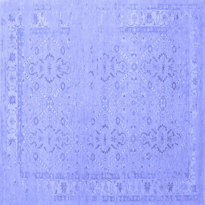 Square Machine Washable Persian Blue Traditional Rug, wshtr1357blu