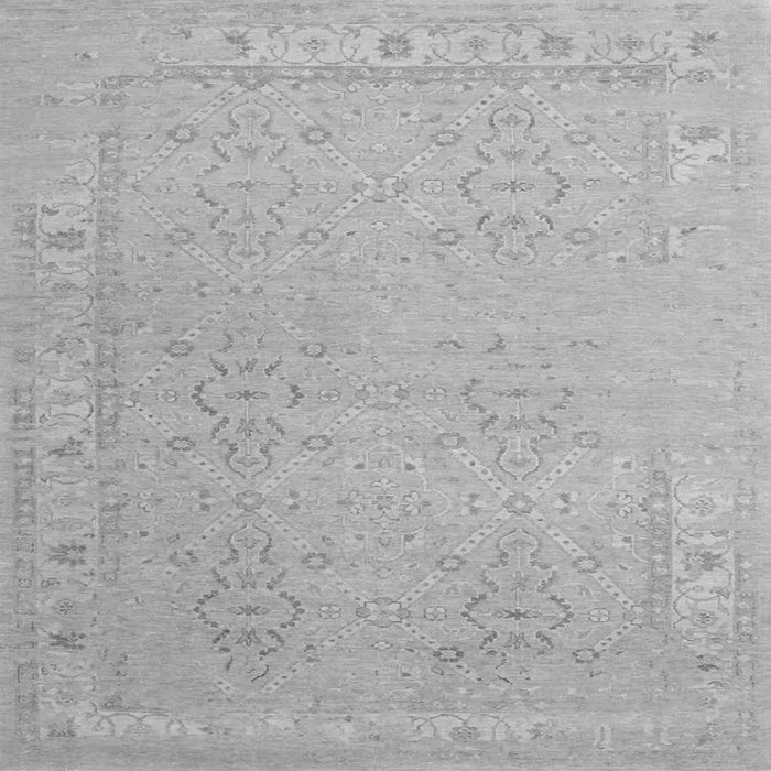 Round Machine Washable Persian Gray Traditional Rug, wshtr1357gry