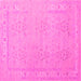 Square Persian Pink Traditional Rug, tr1357pnk