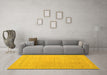 Machine Washable Persian Yellow Traditional Rug in a Living Room, wshtr1357yw