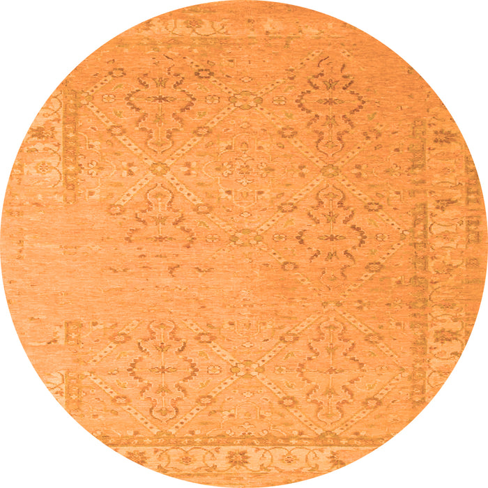 Machine Washable Persian Orange Traditional Area Rugs, wshtr1357org