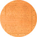 Square Persian Orange Traditional Rug, tr1357org