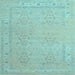 Square Persian Light Blue Traditional Rug, tr1357lblu
