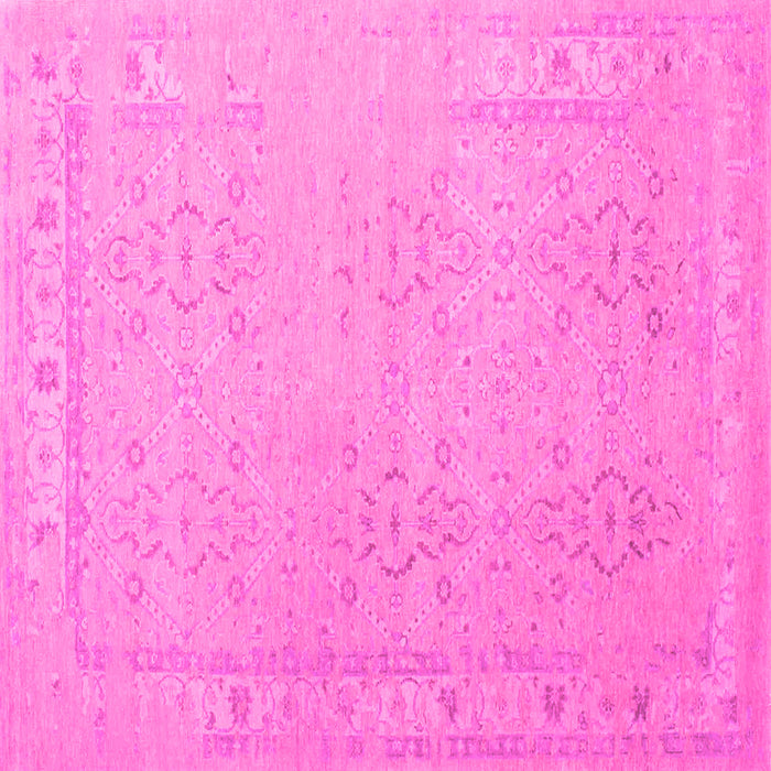 Square Machine Washable Persian Pink Traditional Rug, wshtr1357pnk