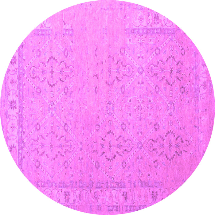 Round Persian Purple Traditional Rug, tr1357pur