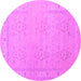 Round Persian Purple Traditional Rug, tr1357pur