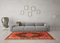 Machine Washable Persian Orange Traditional Rug, wshtr1358org