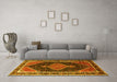 Machine Washable Persian Yellow Traditional Rug in a Living Room, wshtr1358yw