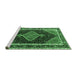 Sideview of Machine Washable Persian Emerald Green Traditional Area Rugs, wshtr1358emgrn