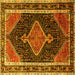 Square Persian Yellow Traditional Rug, tr1358yw