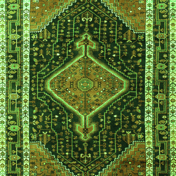 Serging Thickness of Machine Washable Persian Green Traditional Area Rugs, wshtr1358grn