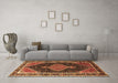 Machine Washable Persian Brown Traditional Rug in a Living Room,, wshtr1358brn