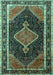 Machine Washable Persian Turquoise Traditional Area Rugs, wshtr1358turq