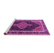 Sideview of Machine Washable Persian Purple Traditional Area Rugs, wshtr1358pur