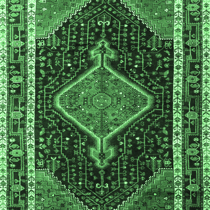 Machine Washable Persian Emerald Green Traditional Area Rugs, wshtr1358emgrn