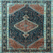 Square Machine Washable Persian Light Blue Traditional Rug, wshtr1358lblu