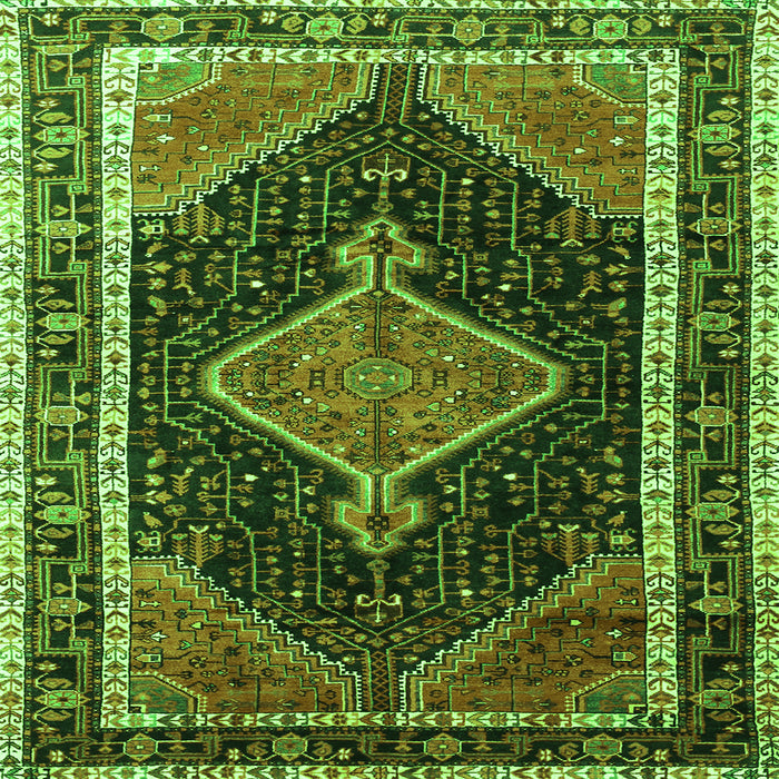 Serging Thickness of Persian Green Traditional Rug, tr1358grn