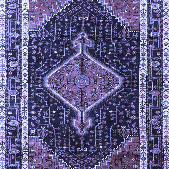 Machine Washable Persian Blue Traditional Rug, wshtr1358blu