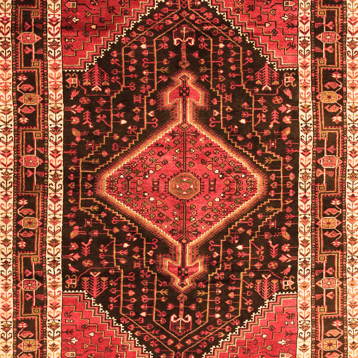 Serging Thickness of Machine Washable Persian Orange Traditional Area Rugs, wshtr1358org
