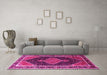 Machine Washable Persian Pink Traditional Rug in a Living Room, wshtr1358pnk