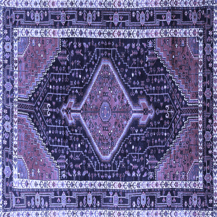 Square Persian Blue Traditional Rug, tr1358blu