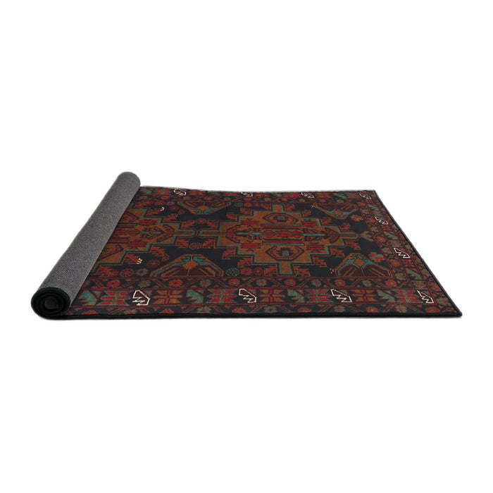 Sideview of Traditional Dark Brown Persian Rug, tr1359