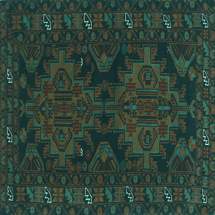 Square Machine Washable Persian Turquoise Traditional Area Rugs, wshtr1359turq