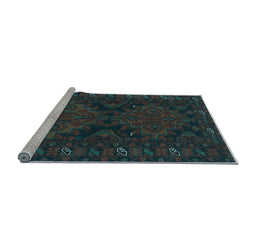 Sideview of Machine Washable Persian Light Blue Traditional Rug, wshtr1359lblu