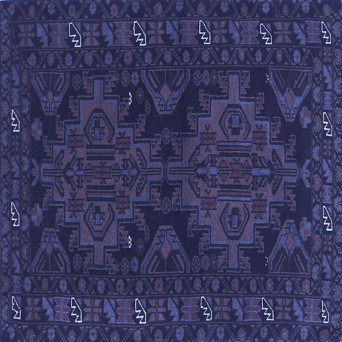 Square Persian Blue Traditional Rug, tr1359blu